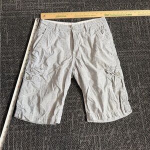 Buckle Black Mens Size 30 x 24” Linen Blend Gray Swift Cargo Style Shorts